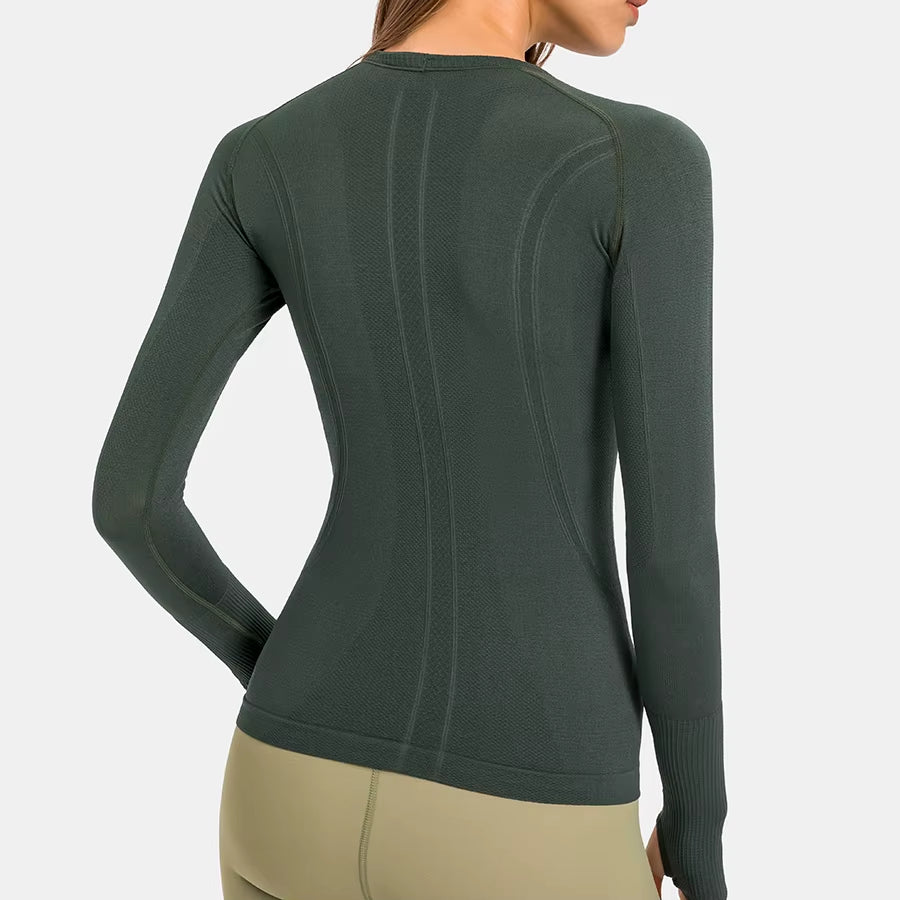 OCEAN Women Yoga Seamless Top Super Soft Long Sleeve Shirt Stretchy Workout Tops Sports Wear for Women Gym