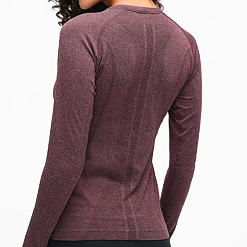 OCEAN Women Yoga Seamless Top Super Soft Long Sleeve Shirt Stretchy Workout Tops Sports Wear for Women Gym