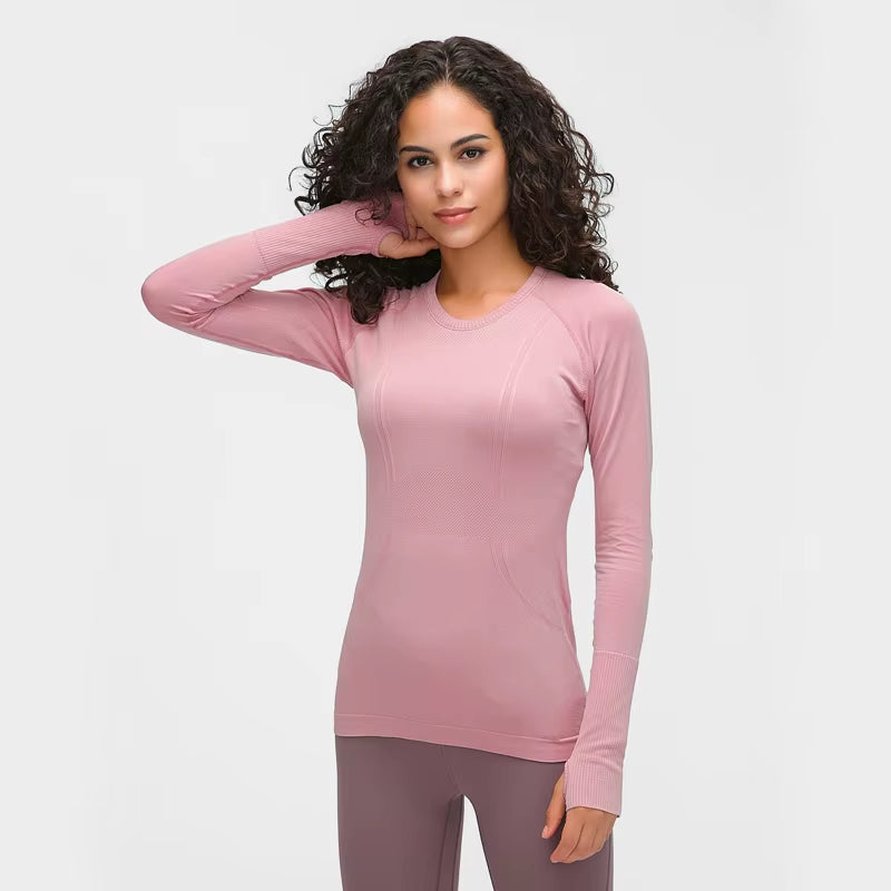 OCEAN Women Yoga Seamless Top Super Soft Long Sleeve Shirt Stretchy Workout Tops Sports Wear for Women Gym